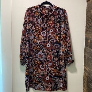 Gorgeous Floral Flowy Mod Shift Dress by Massini, Size Medium